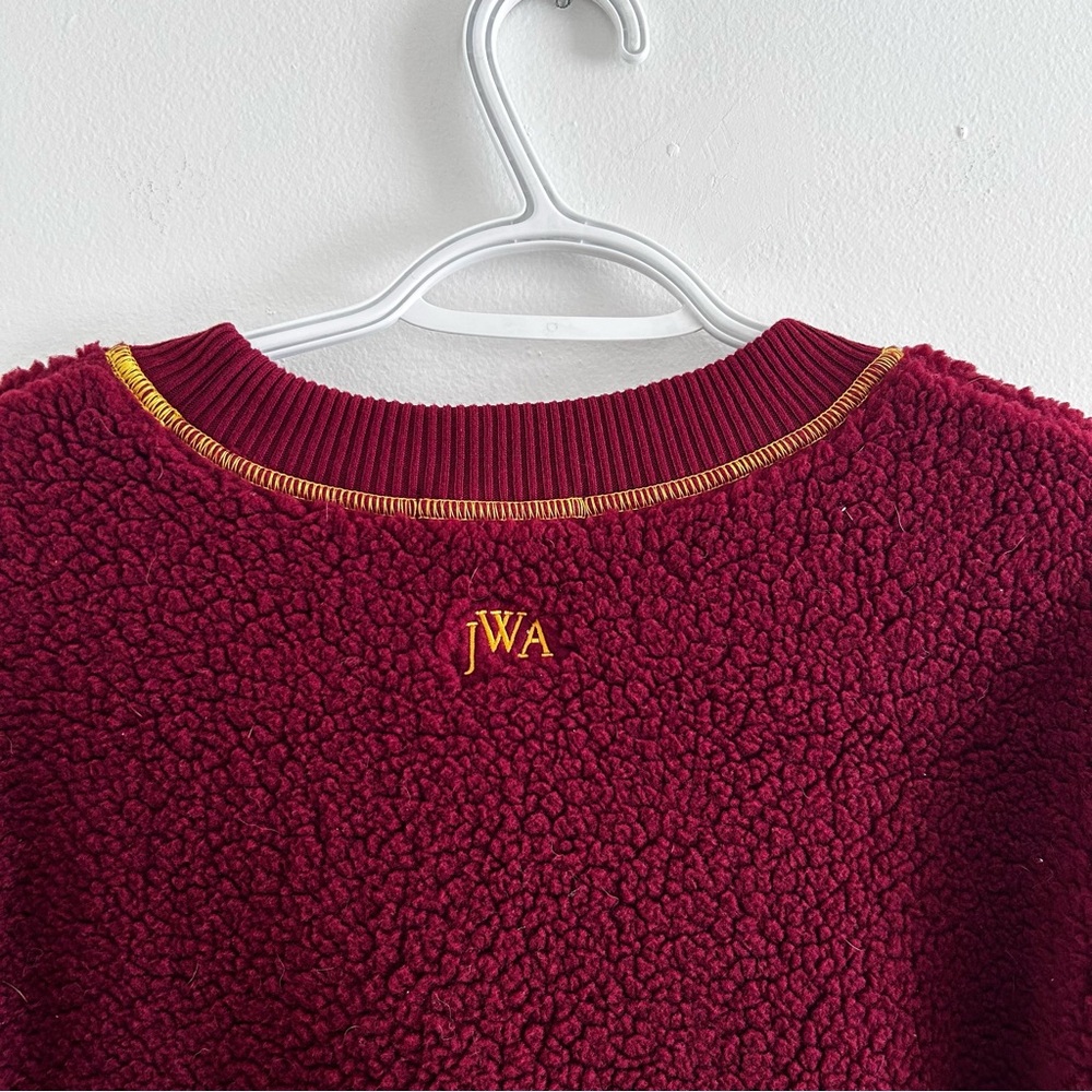 JW ANDERSON Wine Red Textured Sweater deep pile fleece Uniqlo - Picture 3 of 6